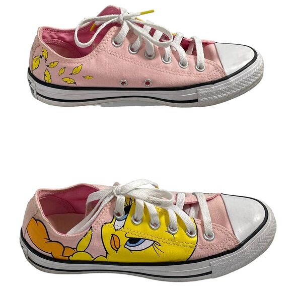 Converse Chuck Taylor Looney Tunes All Star Low Tweety Bird Pink Sneaker 7 Shoes - Picture 1 of 10